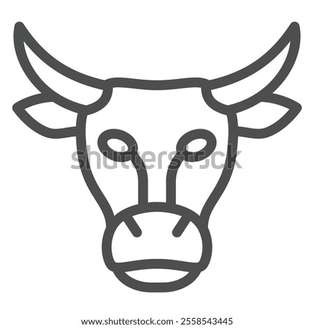 Cow head line icon, animals farm concept. Vector graphics. Bull animal face sign on white background, outline style icon for mobile or web design