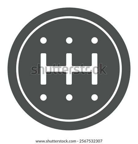 Transmission panel solid icon, car service concept. Vector graphics. Shifting gears, speed control scheme sign on white background, glyph style icon for mobile or web design