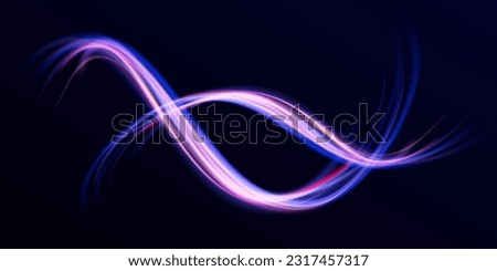 Beautiful glow flare and spark. Red blue special effect, speed police line. Magic of moving fast motion laser beams, horizontal light rays. Abstract neon color glowing lines background. Vector