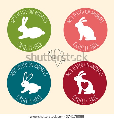 Download Cruelty-Free Bunny Colorful Badge Design Stock Vector ...