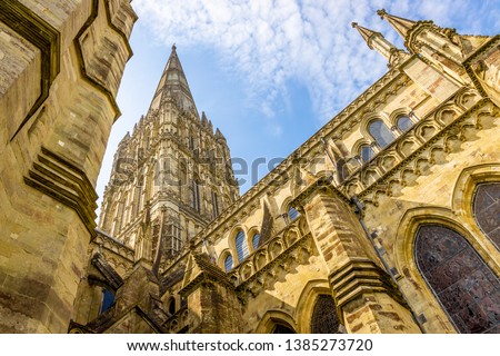 Salisbury cathedral in sunny day Сток-фото © 