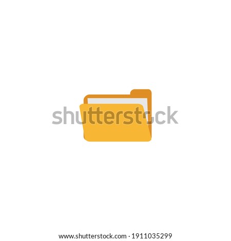 Computer Folder vector. Yellow Document Folder vector illustration. File folder icon, sign, linear style pictogram isolated on white background. Archive file folder icon Flat illustration