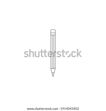 Modern Minimalist Pencil line icon vector. Simple pen outline icon. Writing tool illustration isolated on white background. Drawing, edit, creativity equipment