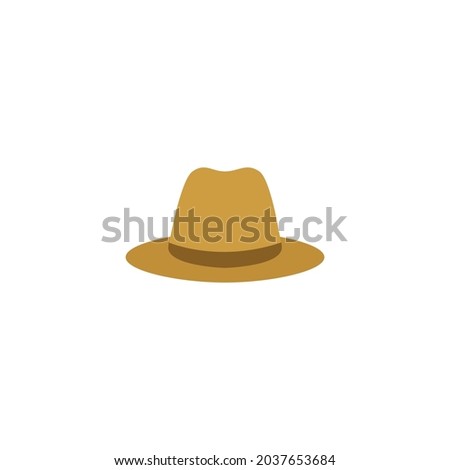 Flat Style Fedora Hat Vector illustartion. Cartoon style Beach man's hat flat vector icon isolated on background. Bucket, Western, Derby hat icon, Campaign, Floppy Summer Hat icon symbol