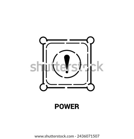 Power button line icon isolated on background outline power on off button  icon attention icon outline silhouette minimalistic icon power off symbol