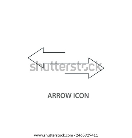 Two sides arrows line icon isolated on background left and right side arrow outline icon silhouette minimalistic both sides direction icon symbol on white background