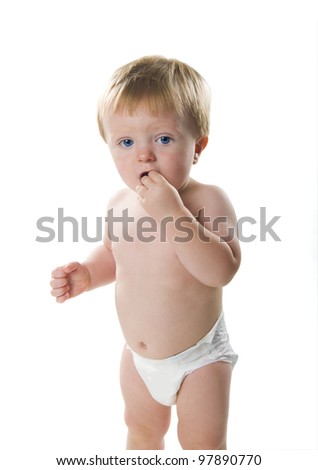 Similar – Image, Stock Photo Perplexed baby staring into the camera