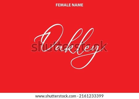 Typographic Spelling of The Girl Name Oakley