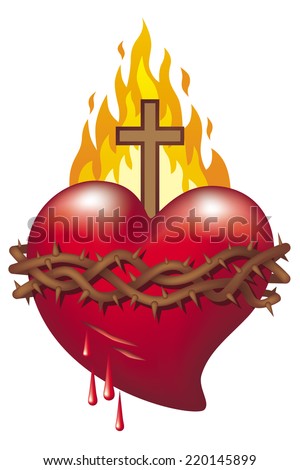 Heart of Jesus. Symbol of Sacred Heart of Jesus.