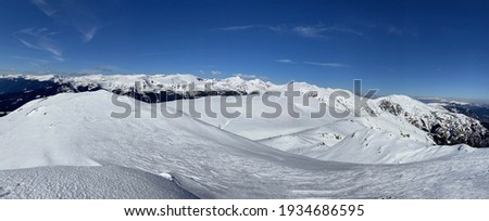 Panoramic winter image with retezat mountains,romania Imagine de stoc © 