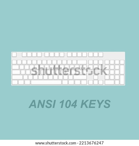 ANSI 104  Keys Mechanical Keyboard layout vectors, Computer Keyboard, Icons, Illustration, desk setup,  Ergonomic, Background, wallpaper, buttons, mechanical switches, gray, minimalist, typing