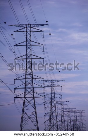 High tension wires at national electricity grid