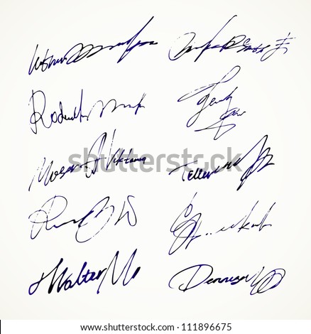 Signature Vector Autograph Name - 111896675 : Shutterstock