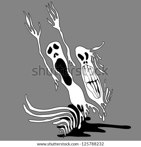 Similar – Image, Stock Photo funny ghost, grafitti on a house wall, format filling