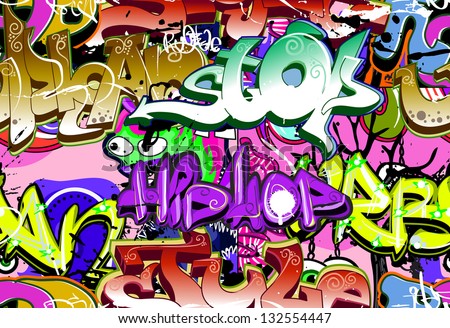 Graffiti Wall. Urban Art Background. Seamless Hip Hop Texture Stock ...