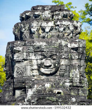 Angkor Wat Cambodia. Bayon temple in Angkor Thom historical place
