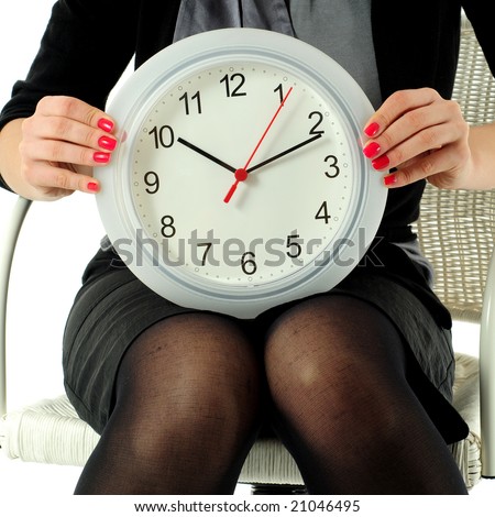 Business woman with clock
