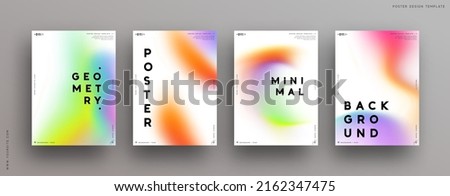 Abstract cover template. Set of colorful poster card. Bright multicolored gradient backgrounds. Minimal cover design. Modern wallpaper soft pastel colors. Vector illustration