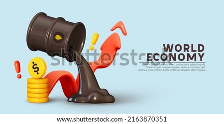 Dynamics of world oil prices. Shares of stock market indices are signaling tariffs. Oil prices Trading on stock exchange. Creative business investment concept. Realistic 3d design. vector illustration