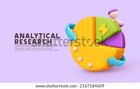Analytics research profit and profitability. Potential business concept share pie chart infographic. Payment and income installations. Realistic 3d design with graph element. vector illustration