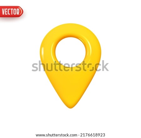 Mark location. Locate pin gps map. Realistic 3d design In plastic cartoon style. Icon isolated on white background. Vector illustration