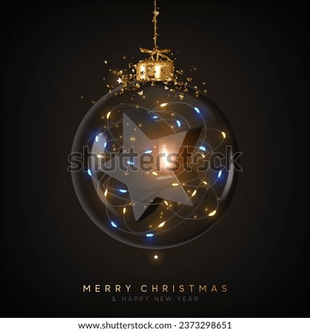 Similar – Image, Stock Photo Christmas balls in black
