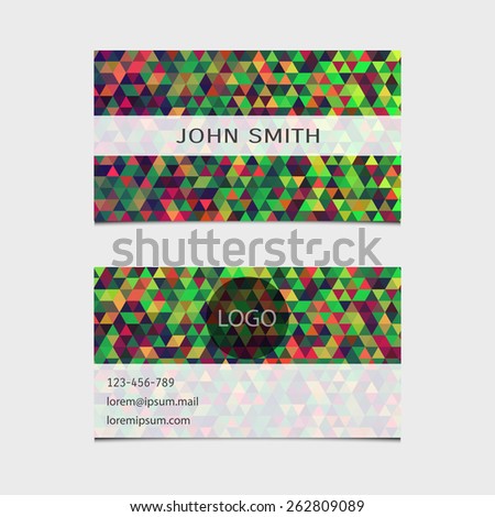 Business card template, background pattern vector design