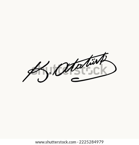 Republic of Turkey founder Mustafa Kemal Ataturk's signature vector.