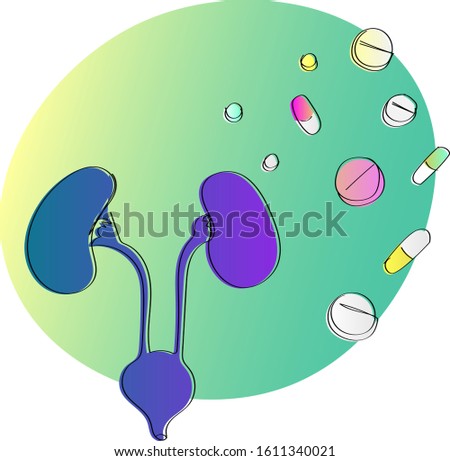 Bright symbolic illustration of pharmaceutical efforts for urological wellbeing and health