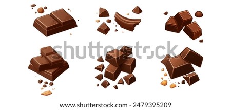 Bitten and Broken Chocolate Cookies Vector Illustration