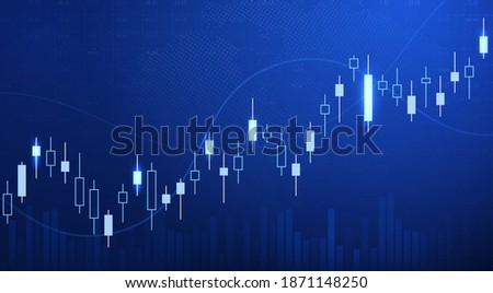 Forex and stock exchange chart vector illustration. Japanese candle stick graph of stock market trading. Finance and forex trade background