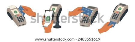 Contactless payment with pos terminal service isolated set