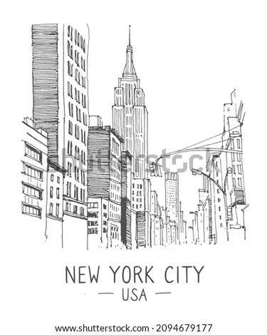 New York City Skyline Outline | Free download on ClipArtMag