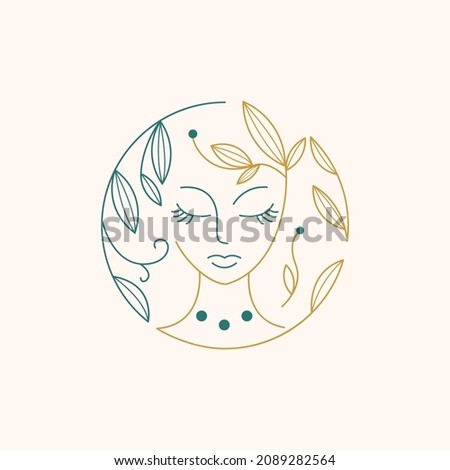 Woman face logo icon vector. Woman face logo design vector illustration, Girl silhouette for cosmetics, beauty, salon, health and spa, fashion themes.