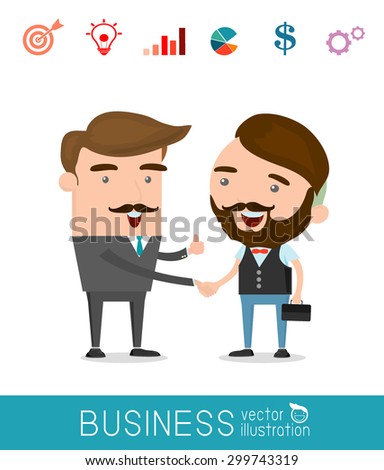 business partners handshaking - Business people shaking hands, modern flat icon,Vector Illustration