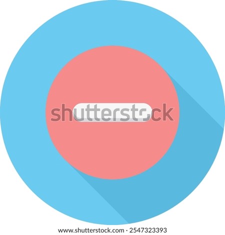 illustration, label, design, flat, negative, button, restrict, interface, icon, minus, circle, background, element, red, sign, symbol, mathematical, mark, risk, round, wrong, positive,