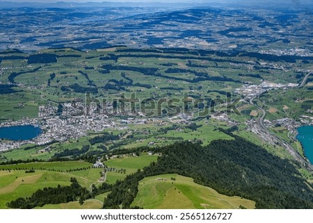 Similar – Image, Stock Photo View from Rigi Kulm Lake Lucerne and Pilatus