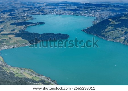 Similar – Image, Stock Photo View from Rigi Kulm Lake Lucerne and Pilatus