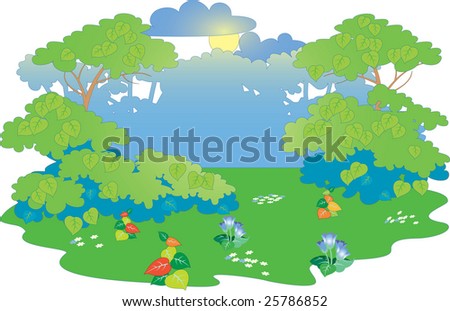 nature wood landscape trees forrest glade field