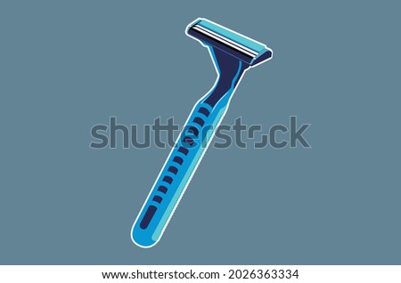 blue razor shaver vector illustration