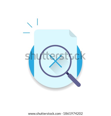 no results, no files found flat design icon concept illustration with shadow. simple and modern style graphic element for icon, sign, symbol, logo, app or website ui. in vector eps10