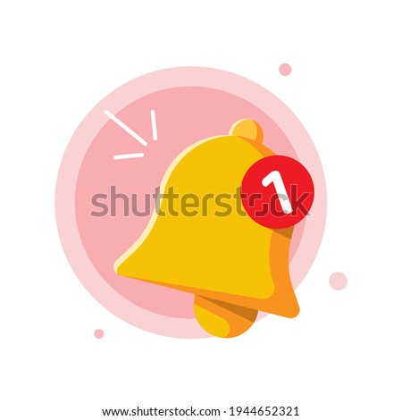 Bell Notification pop up, Number of unopened or unread new notifications concept illustration flat design vector eps10. graphic element for empty state ui 商業照片 © 