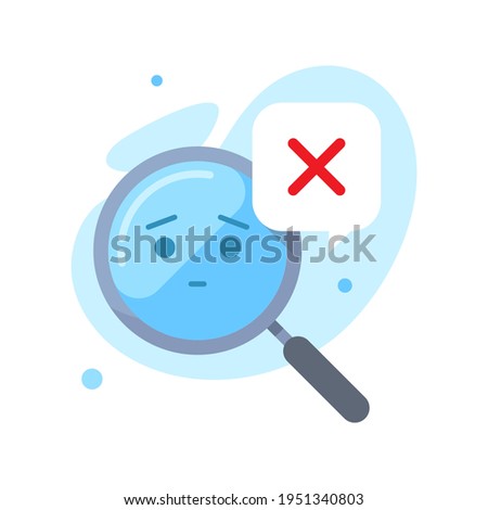 magnifying glass with cross mark, search no result found concept illustration flat design vector eps10. modern graphic element for landing page, empty state ui, infographic