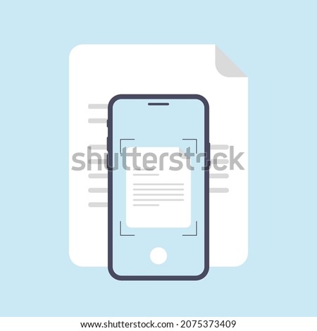 Scan, capture Document concept illustration flat design vector eps10. modern graphic element for landing page, empty state ui, infographic, icon Foto d'archivio © 