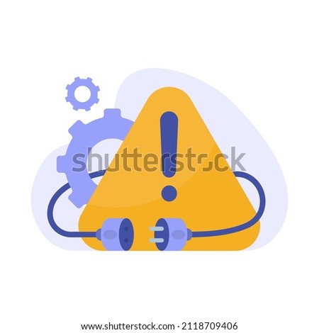 plug error, disconnected cable concept illustration flat design vector eps10. modern graphic element for landing page, empty state ui, infographic, icon