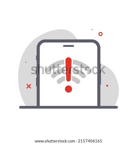 no internet connection on smartphone concept illustration flat design vector eps10. modern graphic element for landing page, empty state ui, infographic, icon