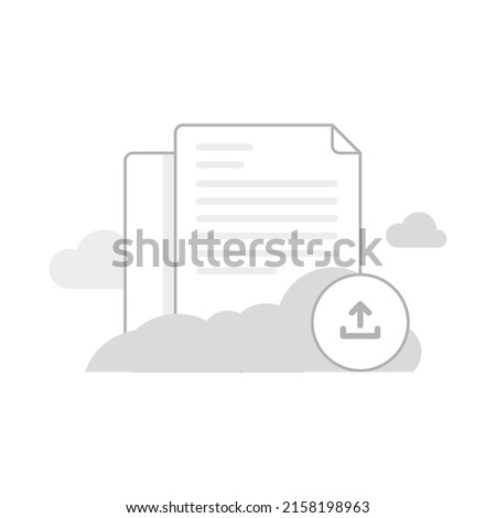 Upload document button concept illustration flat design vector eps10. modern graphic element for landing page, empty state ui, infographic, icon