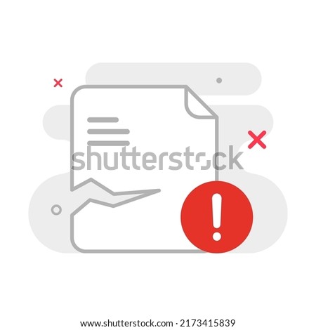 document file has been corrupt concept illustration flat design vector eps10. modern graphic element for landing page, empty state ui, infographic, icon, etc