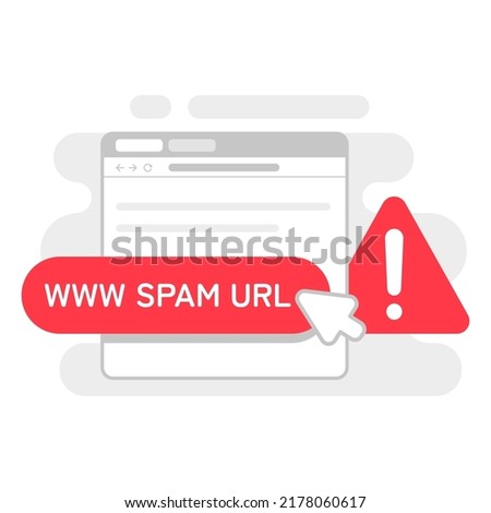 don't click spam URL, suspicious and dangerous hyperlink concept illustration flat design vector eps10. modern graphic element for landing page, empty state ui, infographic, icon