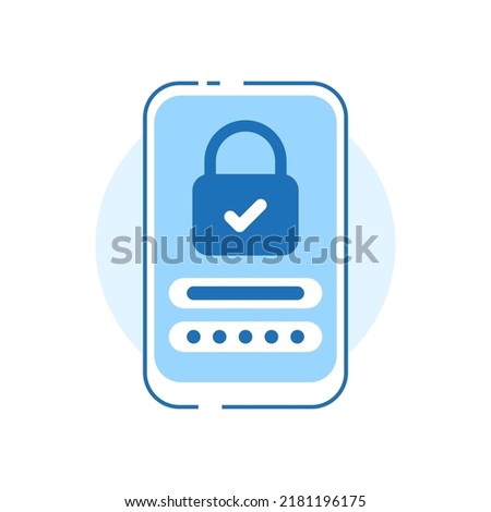 pin code password protection secure on smartphone concept illustration flat design vector eps10. modern graphic element for landing page, empty state ui, infographic, icon